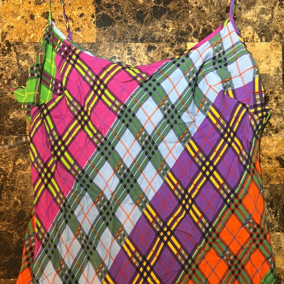 RIXO XL US12 Holly rainbow multicolor check print dress - Picture 16 of 16